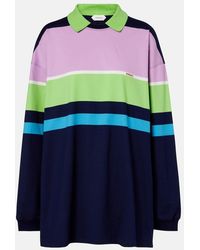 Versace - Polo De Jersey De Algodon A Rayas - Lyst