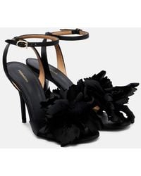 Ferragamo - Ghilly 95 Floral-Applique Satin Sandals - Lyst