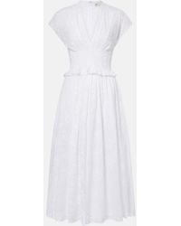 Tory Burch - Broderie Anglaise Cotton Midi Dress - Lyst