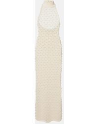 David Koma - Crochet Embellished Turtleneck Gown - Lyst