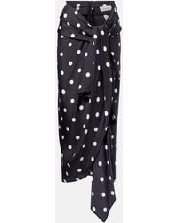 Sportmax - Polka-Dot Silk Satin Wrap Skirt - Lyst