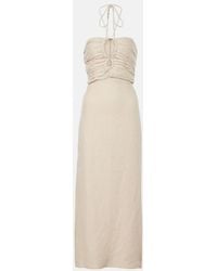 Faithfull the Brand - Tortugas Halterneck Linen Midi Dress - Lyst