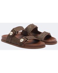Jimmy Choo - Fayence Raffia-Effect Sandals - Lyst