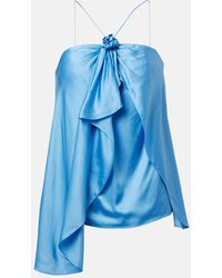 Acne Studios - Ruffled Halterneck Satin Top - Lyst