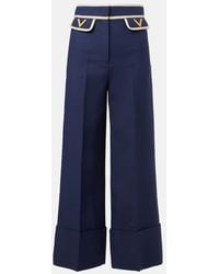 Valentino - Vgold Crepe Couture Wide-Leg Pants - Lyst