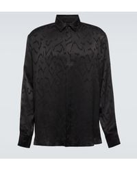Saint Laurent - Jacquard Silk Shirt - Lyst