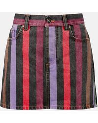 Versace - Mini-Jupe En Coton A Rayures - Lyst