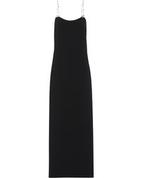 Miu Miu Star Embellished Chain Strap Maxi Dress - Black