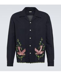 Bode - Camisa Rosefinch de lino bordada - Lyst
