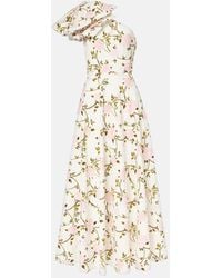 Giambattista Valli - One-Shoulder-Cocktailkleid Aus Baumwolle - Lyst