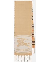 Burberry - Check Reversible Cashmere Scarf - Lyst