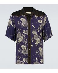 Wales Bonner Camisa Highlife con estampado floral - Azul