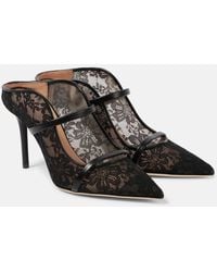 Malone Souliers - Maureen 85 Leather-Trimmed Lace Mules - Lyst