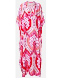 Melissa Odabash - Carlotta Printed Satin Kaftan - Lyst