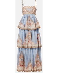 Zimmermann - Patterned Dress With Lurex Thread - Lyst