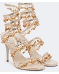 Rene Caovilla - Jahanara Embellished Satin Sandals - Lyst
