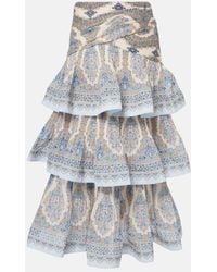Zimmermann - Gonna Lunga Con Stampa Paisley E Pieghe - Lyst