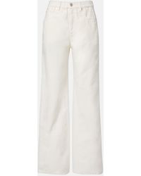 Brunello Cucinelli - Cotton And Linen Wide-Leg Pants - Lyst