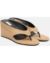 Alaïa - Cube 75 Woven Wedge Thong Sandals - Lyst