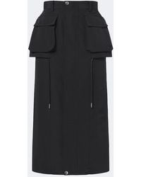 Sacai - Cotton-Blend Zip-Up Midi Skirt - Lyst