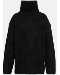 JOSEPH - High-Neck Ribbed-Knit Wool Sweater - Lyst