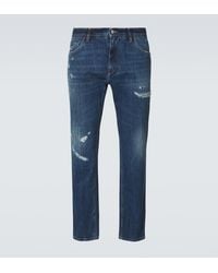 Dolce & Gabbana - Distressed Straight Jeans - Lyst