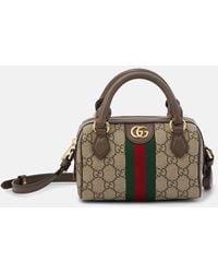 Gucci - Super Mini Ophidia Canvas Shoulder Bag - Lyst