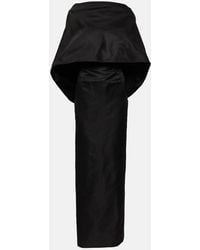 The Attico - Caped Silk Midi Dress - Lyst