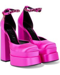Versace Medusa Aevitas Satin Platform Court Shoes - Pink