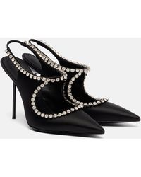 Paris Texas - Lidia 105 Embellished Satin Slingback Pumps - Lyst
