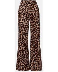 Veronica Beard - Leopard-Print High-Rise Wide-Leg Pants - Lyst