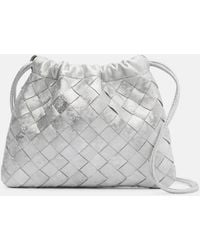 Bottega Veneta - Intrecciato Small Metallic Leather Pouch - Lyst
