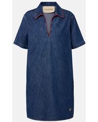Valentino - Vgold Denim Midi Dress - Lyst