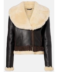 JW Anderson - Shearling-Trimmed Leather Jacket - Lyst