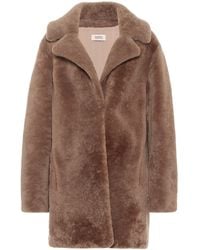 Yves Salomon Meteo abrigo de borrego - Marrón