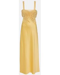 Jonathan Simkhai - Roberta Crochet And Satin Maxi Dress - Lyst
