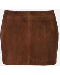 Nour Hammour - Avery Suede Miniskirt - Lyst
