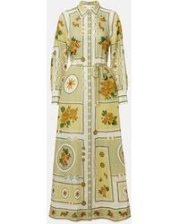 ALÉMAIS - Dixie Belted Printed Ramie Shirt Dress - Lyst