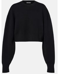 Tom Ford - Cropped Wool And Cashmere-Blend Sweater - Lyst
