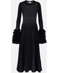 Alaïa - Ruffled Mohair And Wool-Blend Midi Dress - Lyst