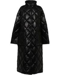 Stand Studio Sage Faux Leather Puffer Coat - Black