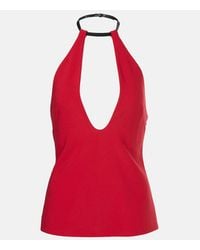 The Attico - Halterneck Crepe Top - Lyst