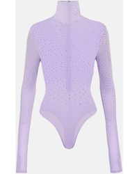 Alex Perry - Embellished Jersey Turtleneck Bodysuit - Lyst