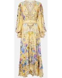 CAMILLA - Verziertes Maxikleid Aus Seiden-Crepe - Lyst