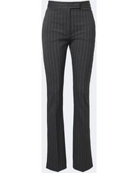Sportmax - Pinstriped Wool-Blend Flared Pants - Lyst