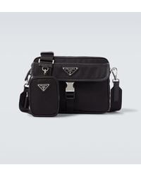 Prada - Re-Nylon Leather-Trimmed Shoulder Bag - Lyst