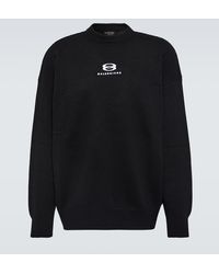 Balenciaga - Logo Cashmere And Wool Sweater - Lyst