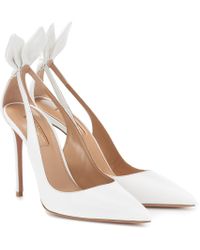 Aquazzura Pumps Deneuve 105 aus Leder - Weiß