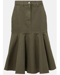 Loewe - Cotton Twill Midi Skirt - Lyst