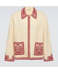 Bode - Bestickte Jacke Flora Aus Baumwolle - Lyst